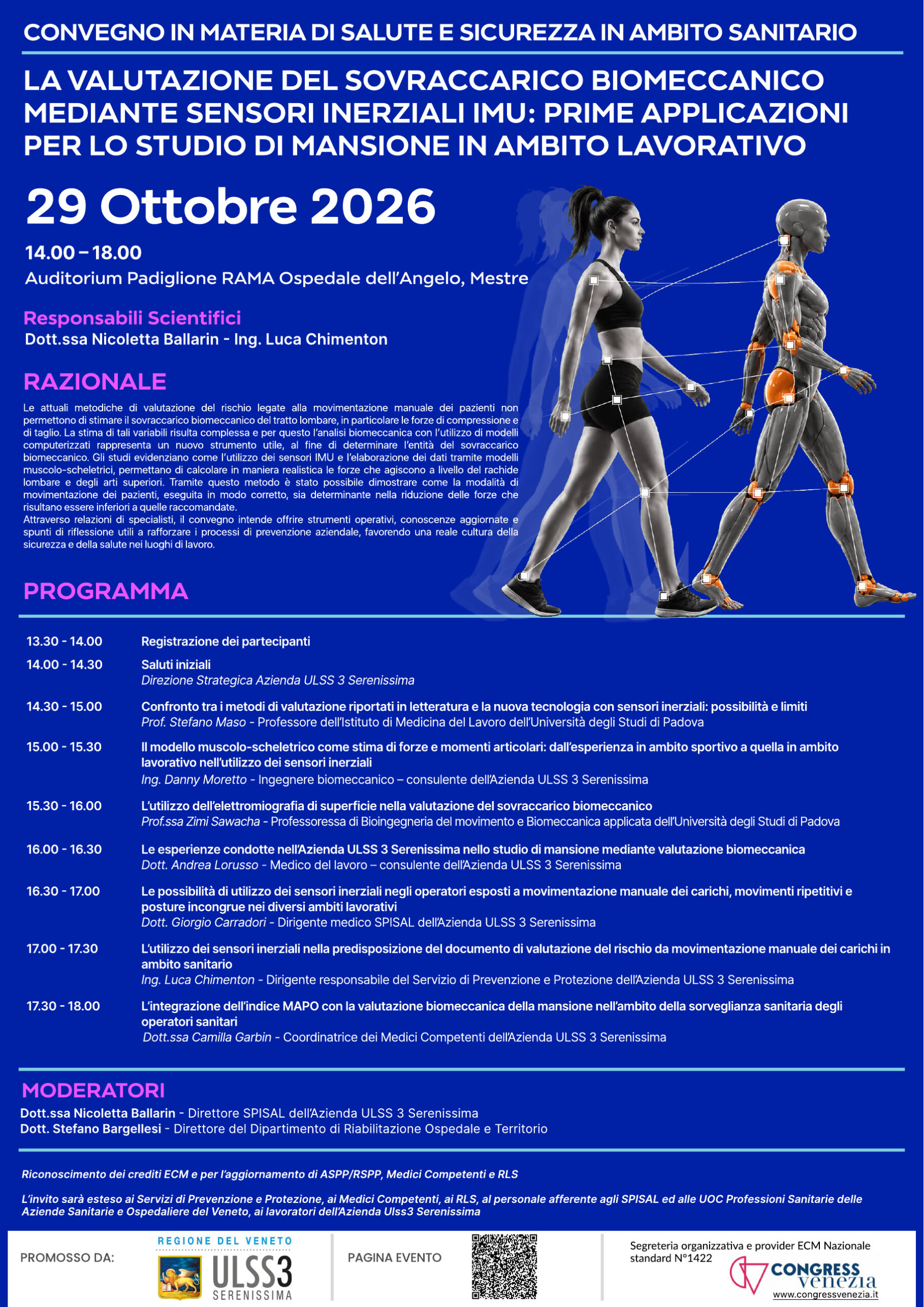 Convegno sulla valutazione del sovraccarico biomeccanico con sensori IMU
